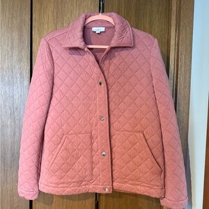 LOFT Quilted Mauve-Pink Snap Front Jacket
